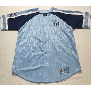 Fubu VTG Collection Baseball Jersey Button Up Striped‎ Short Sleeve Mens Size XL